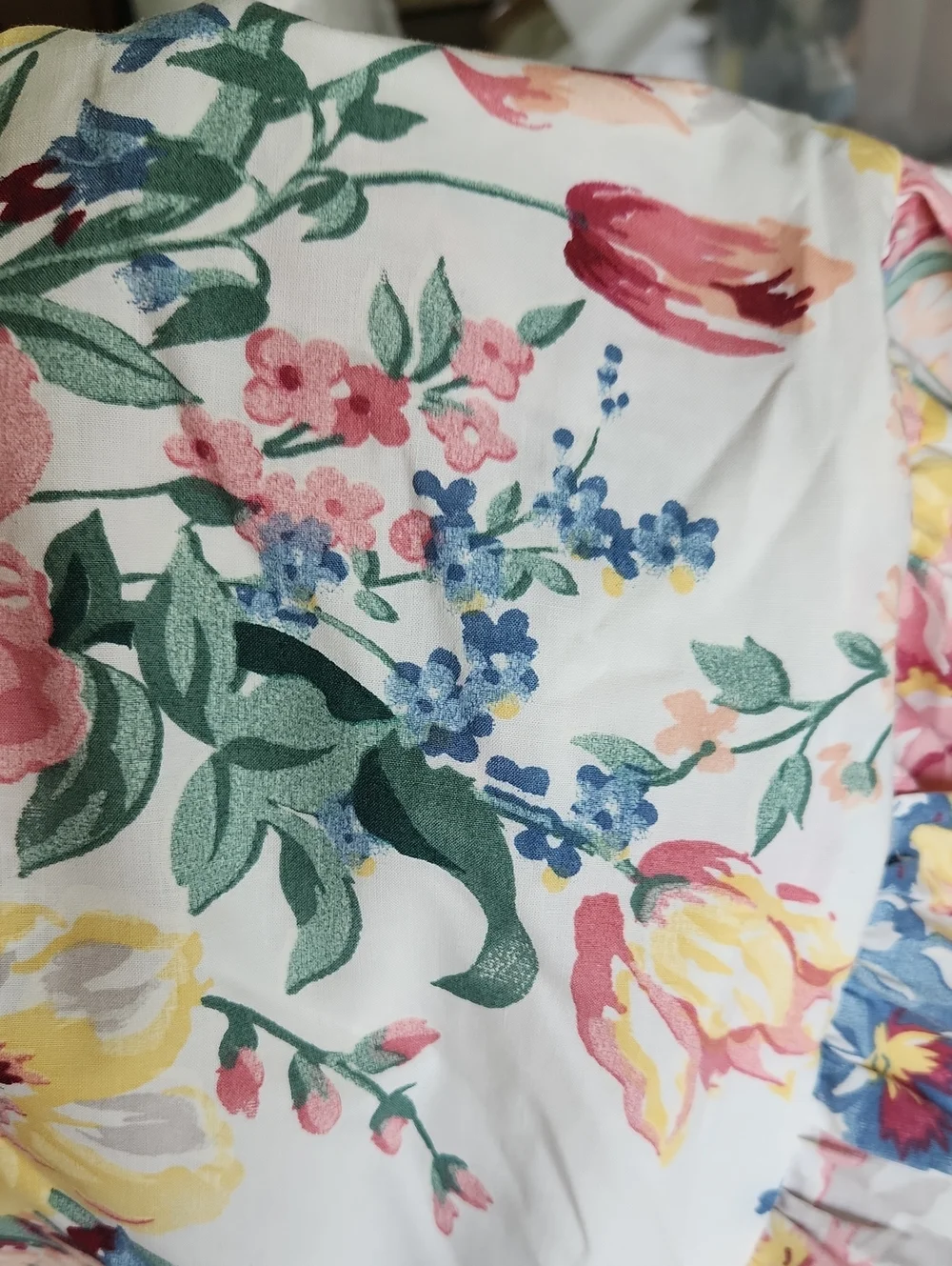 Vintage Bold Floral Print Pillow Shams Ruffle Standard‎ Custom Cottagecore